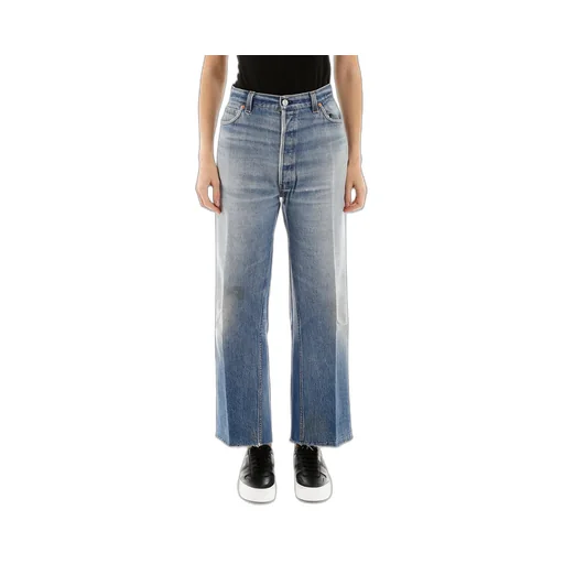 Re/Done Wide-Leg Cropped Jeans