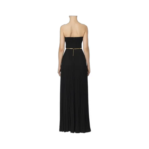 Elisabetta Franchi Pleated Belted Carpet Dress