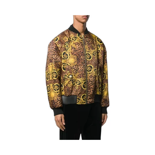 Leopard Zipper Baseball Jacket