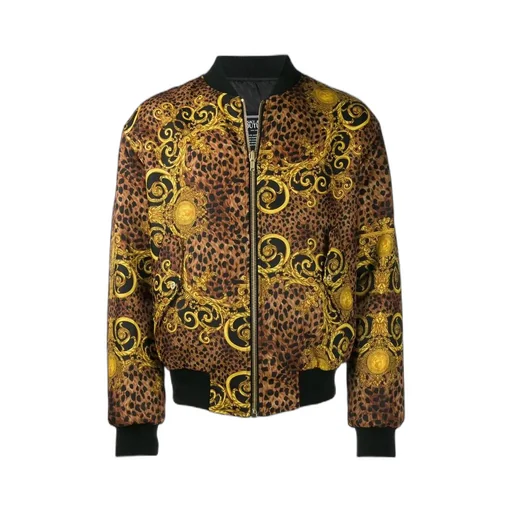 Leopard Zipper Baseball Jacket