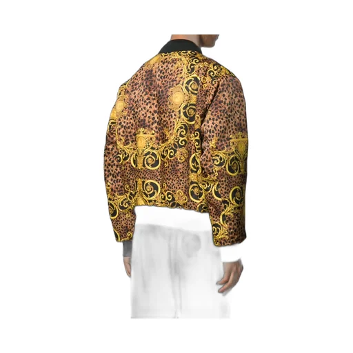 Leopard Zipper Baseball Jacket