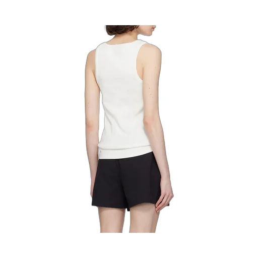 Moncler Logo Embroidered Ribbed Tank Top