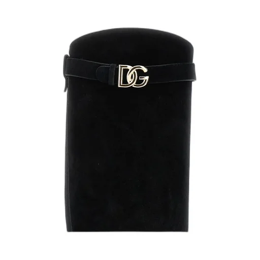 Dolce & Gabbana Logo Plaque Round Toe Boots