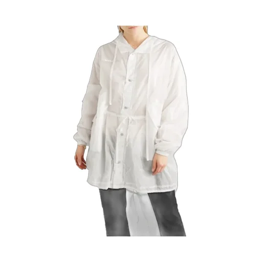 White Semi-Transparent Casual Jacket