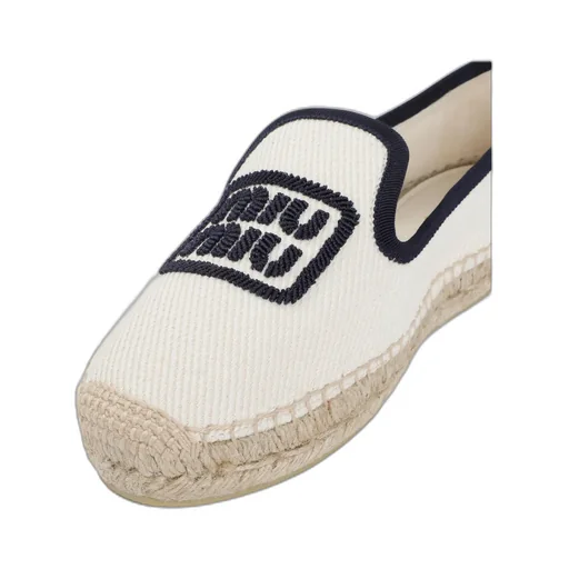 Miu Miu Logo-Embroidered Slip-On Espadrilles