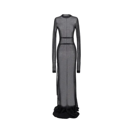 Ann Demeulemeester Long Sleeved Crewneck Maxi Dress