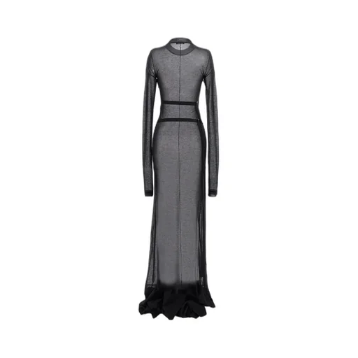 Ann Demeulemeester Long Sleeved Crewneck Maxi Dress