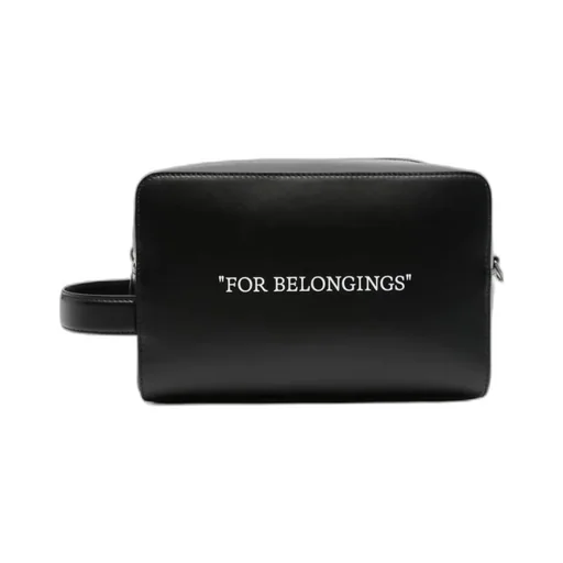 Off-White Quote-Print Zip-Up Wash Bag