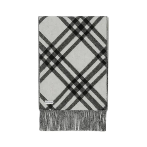 Burberry Checked Fringed-Edge Scarf