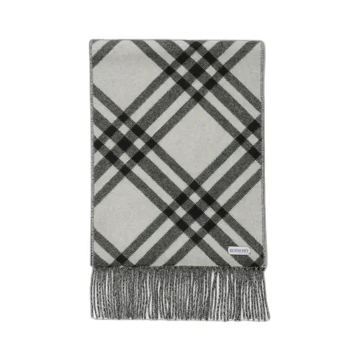 Burberry Checked Fringed-Edge Scarf