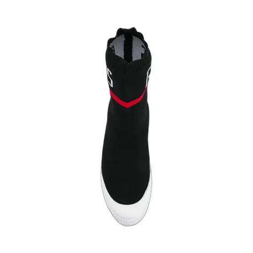 Logo Knitted High-Top Casual Sneakers