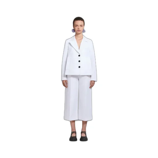 Marni Single-Breasted Cropped Tailored Blazer