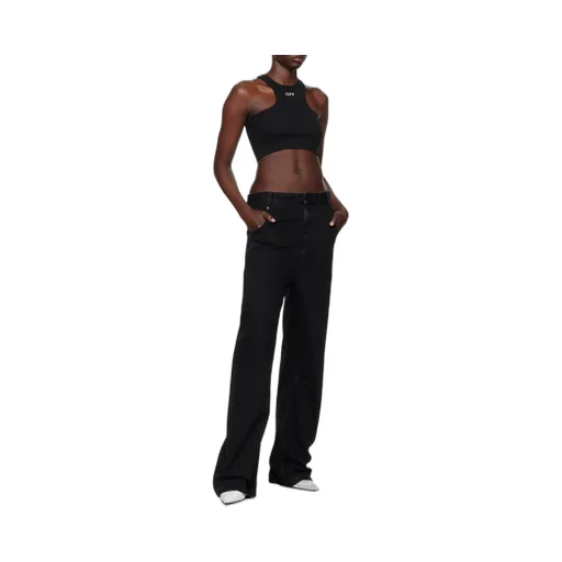 Off-White Off-Stamp Sleeveless Cropped Top