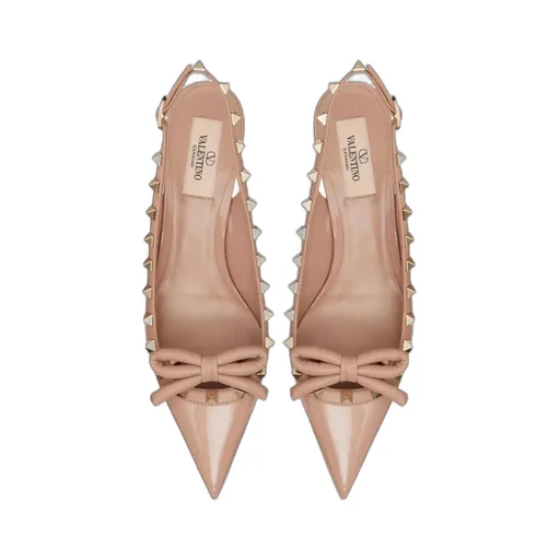 Valentino Garavani Rockstud Bow Detailed Pointed Toe Pumps