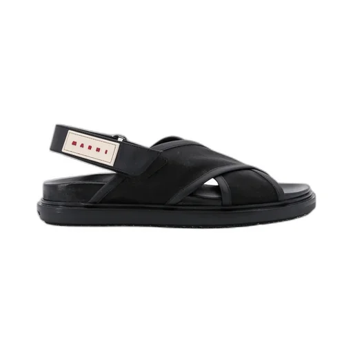 Marni Logo Patch Crossover Sandals