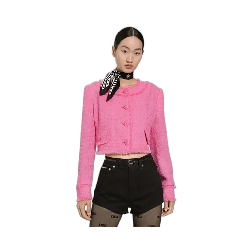 Dolce & Gabbana Frayed Hem Tweed Jacket