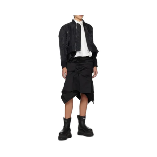 Sacai Pleated Flared Hem Sleeveless Shirt