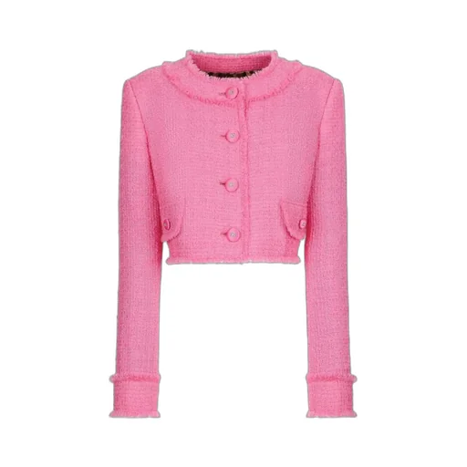 Dolce & Gabbana Frayed Hem Tweed Jacket