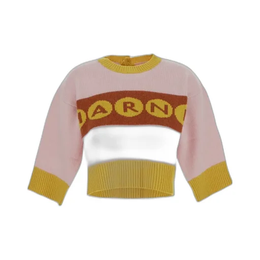 Logo-Intarsia Cropped Jumper