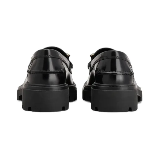 Chain-Detail Leather Loafers