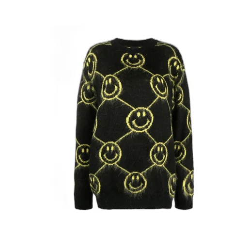 Smiley-Face Intarsia-Knit Jumper
