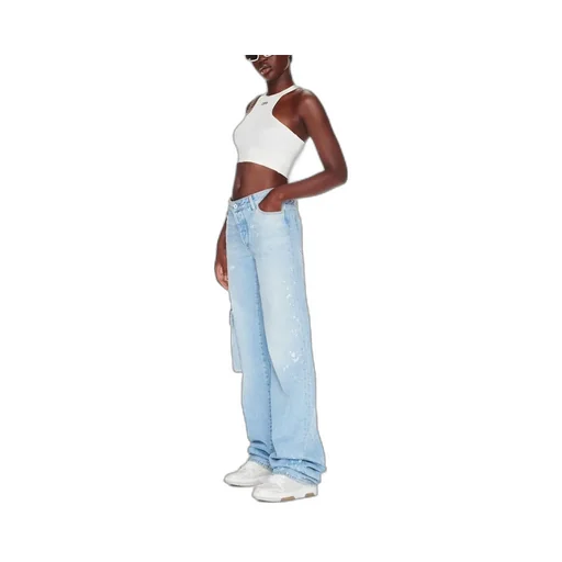 Off-White Toybox Painted Logo Patch Wide Leg Jeans