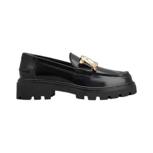 Chain-Detail Leather Loafers