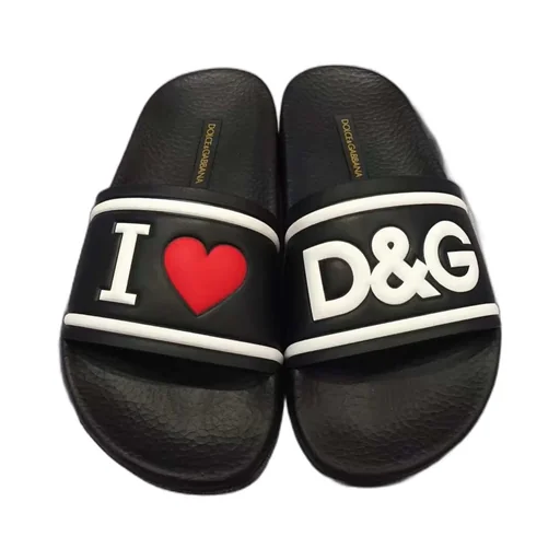 Black Logo Detail Sandals