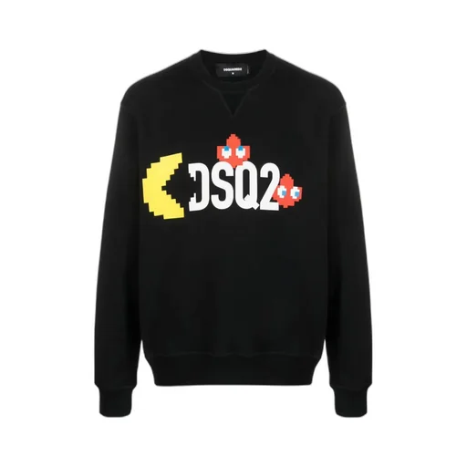 Dsquared2 Pac-Man Logo Printed Crewneck Sweatshirt