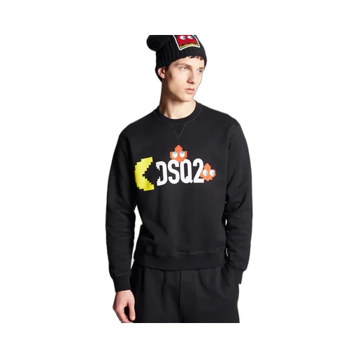 Dsquared2 Pac-Man Logo Printed Crewneck Sweatshirt