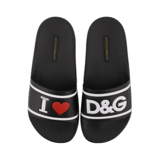 Black Logo Detail Sandals