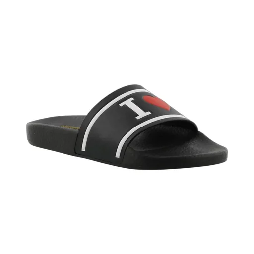 Black Logo Detail Sandals