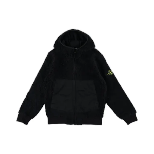 Stone Island Junior Compass Patch Fleece Hoodie