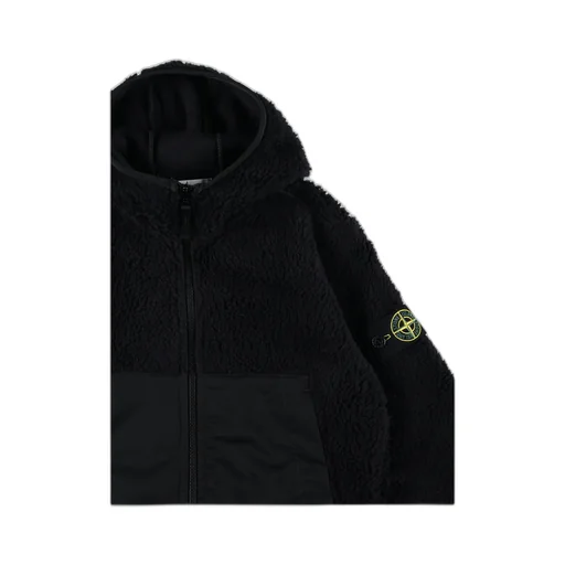 Stone Island Junior Compass Patch Fleece Hoodie