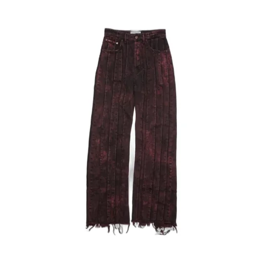 Stitched Striped Denim Trousers