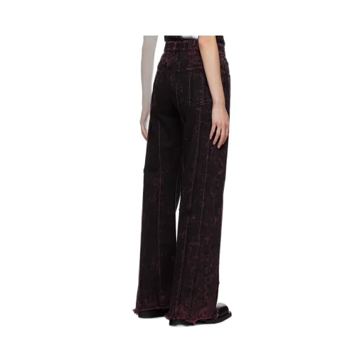 Stitched Striped Denim Trousers