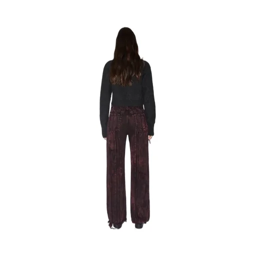 Stitched Striped Denim Trousers