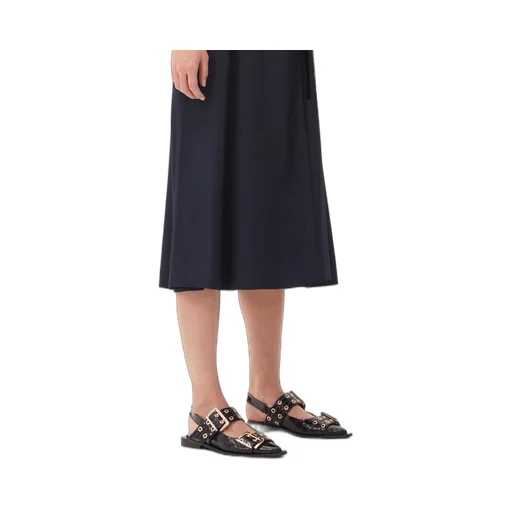 Ganni Embossed Patent Feminine Buckle Ballerinas