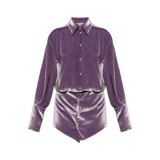 The Attico Sylvie Long Sleeved Velvet Mini Dress