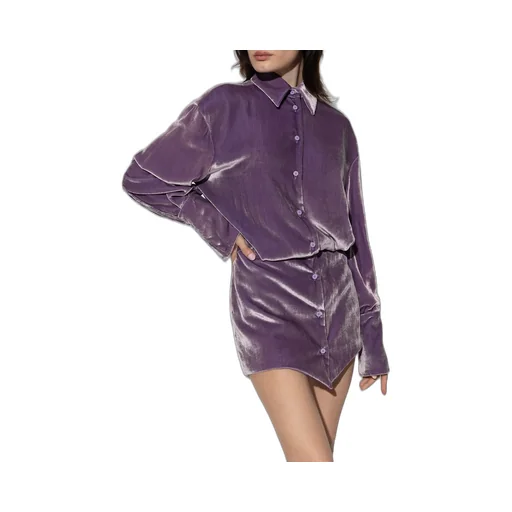 The Attico Sylvie Long Sleeved Velvet Mini Dress