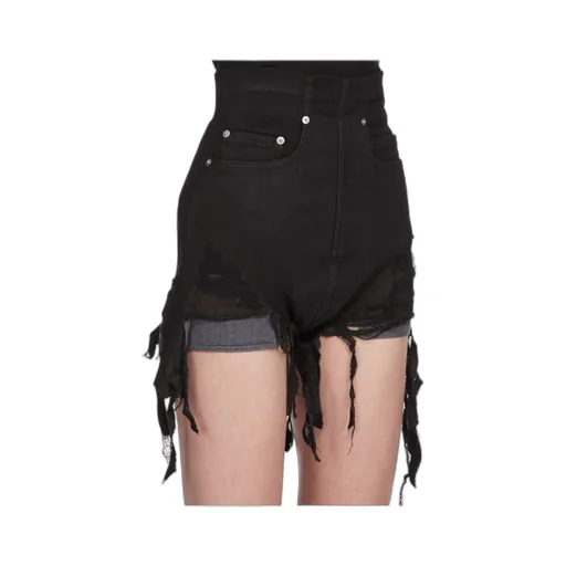 Rick Owens Drkshdw Lido Dirt High-Waist Denim Shorts