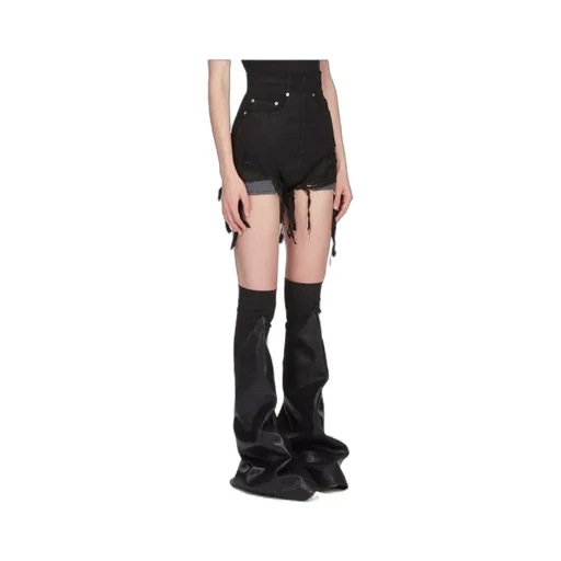 Rick Owens Drkshdw Lido Dirt High-Waist Denim Shorts