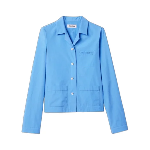 Miu Miu Logo-Embroidered Button-Up Shirt