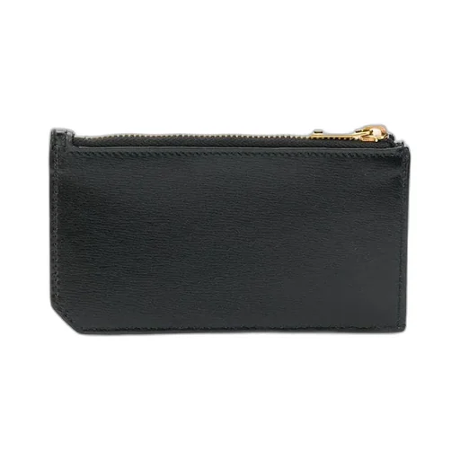 Saint Laurent Logo Plaque Zip-Up Cardholder