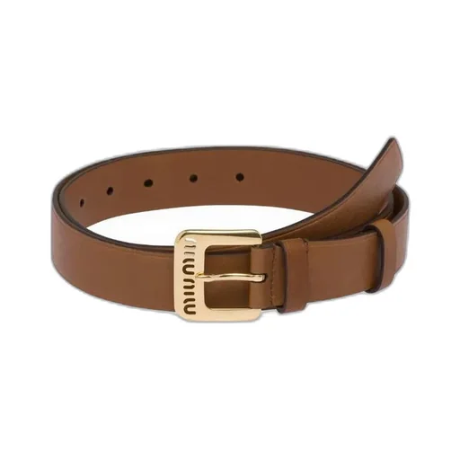 Miu Miu Cut-Out Logo Embossed Buckled Belt