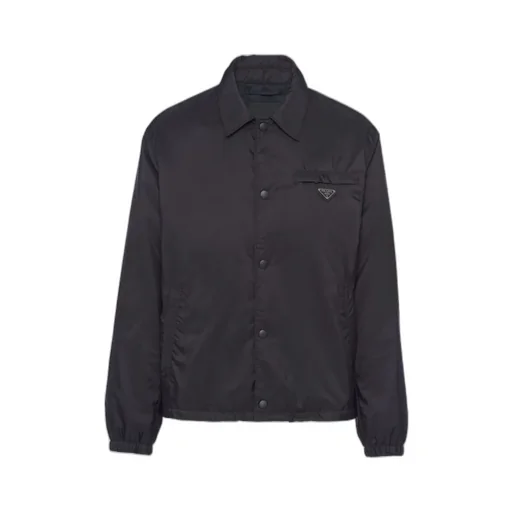 Prada Logo Plaque Button-Up Jacket