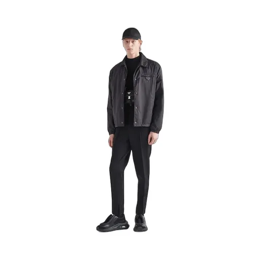 Prada Logo Plaque Button-Up Jacket