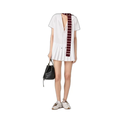Miu Miu Short-Sleeved Poplin Dress