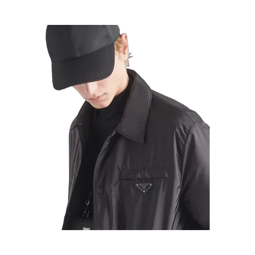 Prada Logo Plaque Button-Up Jacket