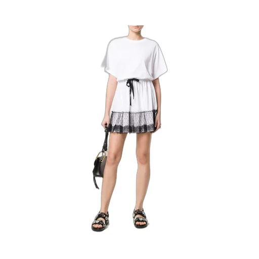 Lace Waist Umbrella Pendulum T-Shirt Dress